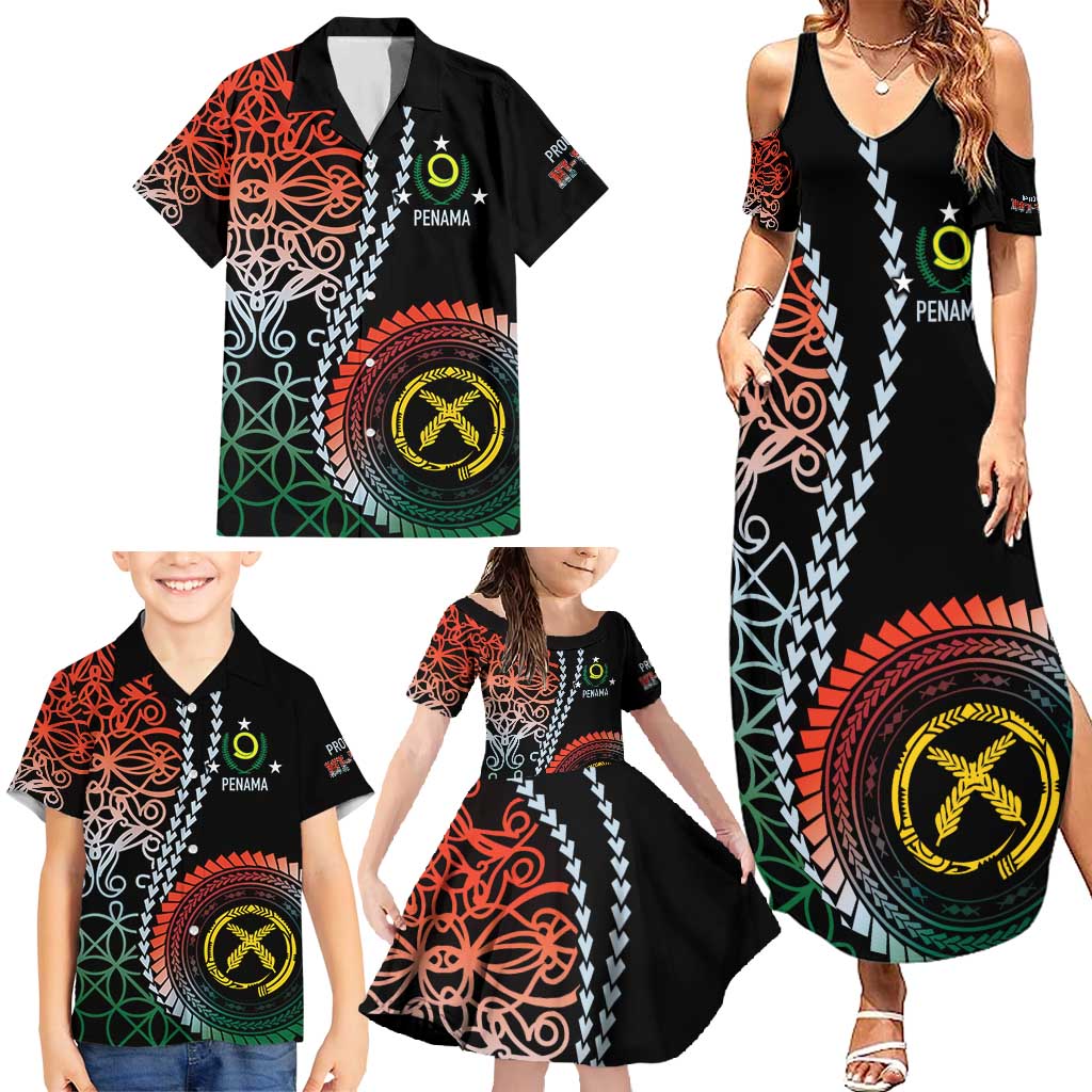 Proudly Ni-Van Sandroing Inspired Family Matching Summer Maxi Dress and Hawaiian Shirt Penama Classic Style LT7 - Polynesian Pride