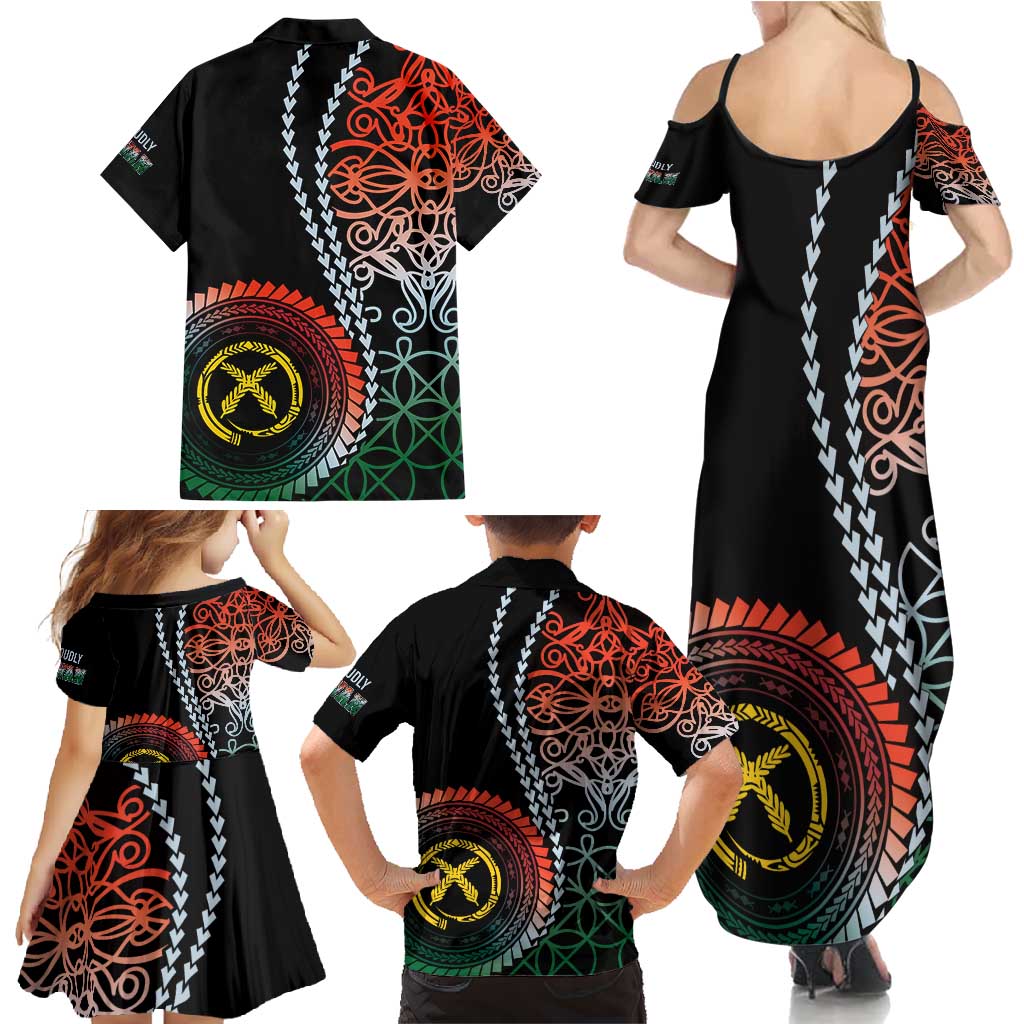 Proudly Ni-Van Sandroing Inspired Family Matching Summer Maxi Dress and Hawaiian Shirt Penama Classic Style LT7 - Polynesian Pride