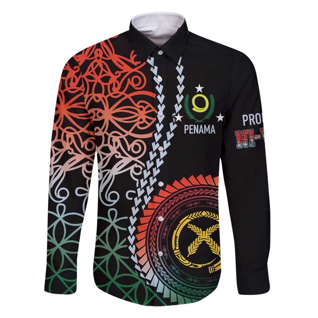 Proudly Ni-Van Sandroing Inspired Family Matching Summer Maxi Dress and Hawaiian Shirt Penama Classic Style LT7 Dad's Shirt - Long Sleeve Colorful - Polynesian Pride