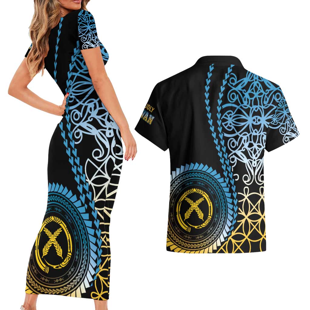 Proudly Ni-Van Sandroing Inspired Couples Matching Short Sleeve Bodycon Dress and Hawaiian Shirt Sanma Classic Style