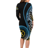 Proudly Ni-Van Sandroing Inspired Family Matching Long Sleeve Bodycon Dress and Hawaiian Shirt Sanma Classic Style LT7 - Polynesian Pride