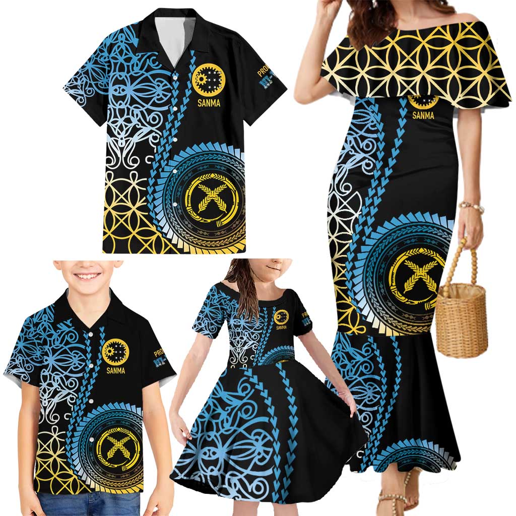 Proudly Ni-Van Sandroing Inspired Family Matching Mermaid Dress and Hawaiian Shirt Sanma Classic Style LT7 - Polynesian Pride