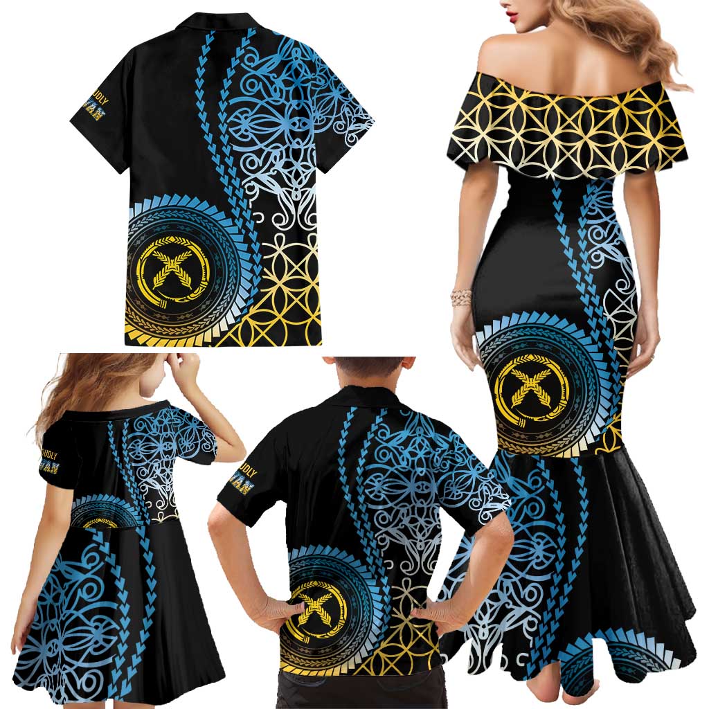 Proudly Ni-Van Sandroing Inspired Family Matching Mermaid Dress and Hawaiian Shirt Sanma Classic Style LT7 - Polynesian Pride