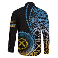 Proudly Ni-Van Sandroing Inspired Family Matching Off The Shoulder Long Sleeve Dress and Hawaiian Shirt Sanma Classic Style LT7 - Polynesian Pride