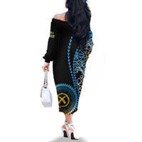 Proudly Ni-Van Sandroing Inspired Family Matching Off The Shoulder Long Sleeve Dress and Hawaiian Shirt Sanma Classic Style LT7 - Polynesian Pride