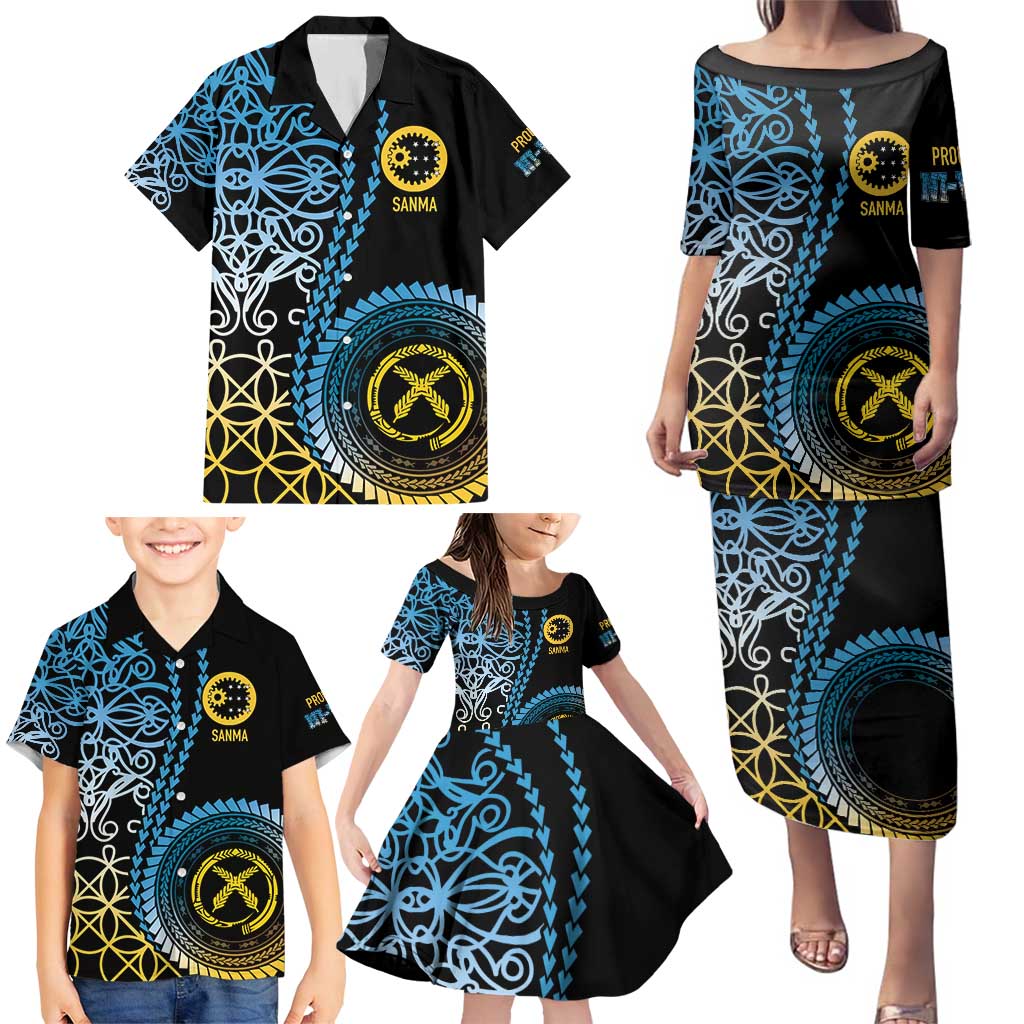 Proudly Ni-Van Sandroing Inspired Family Matching Puletasi and Hawaiian Shirt Sanma Classic Style