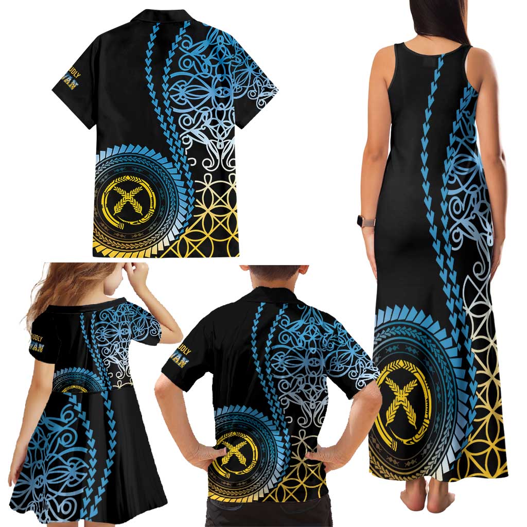 Proudly Ni-Van Sandroing Inspired Family Matching Tank Maxi Dress and Hawaiian Shirt Sanma Classic Style LT7 - Polynesian Pride