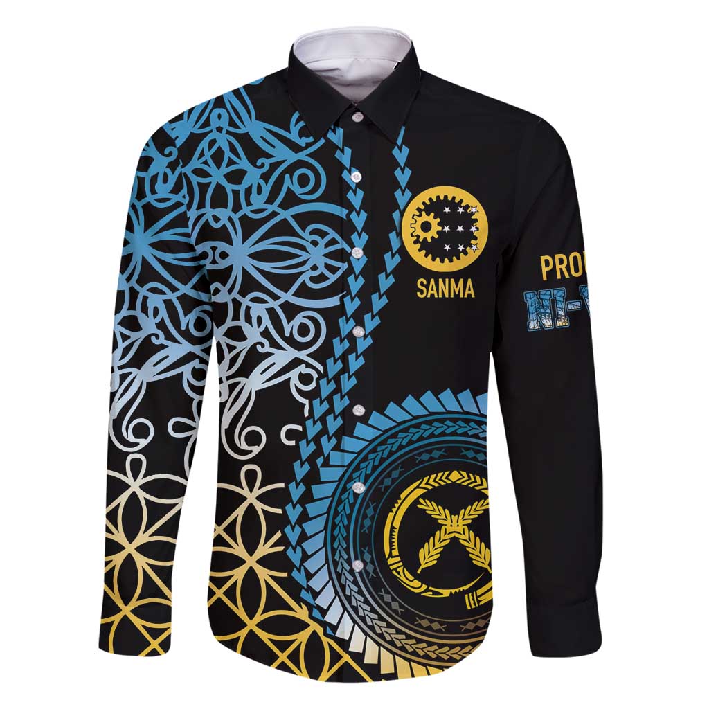 Proudly Ni-Van Sandroing Inspired Family Matching Tank Maxi Dress and Hawaiian Shirt Sanma Classic Style LT7 Dad's Shirt - Long Sleeve Colorful - Polynesian Pride