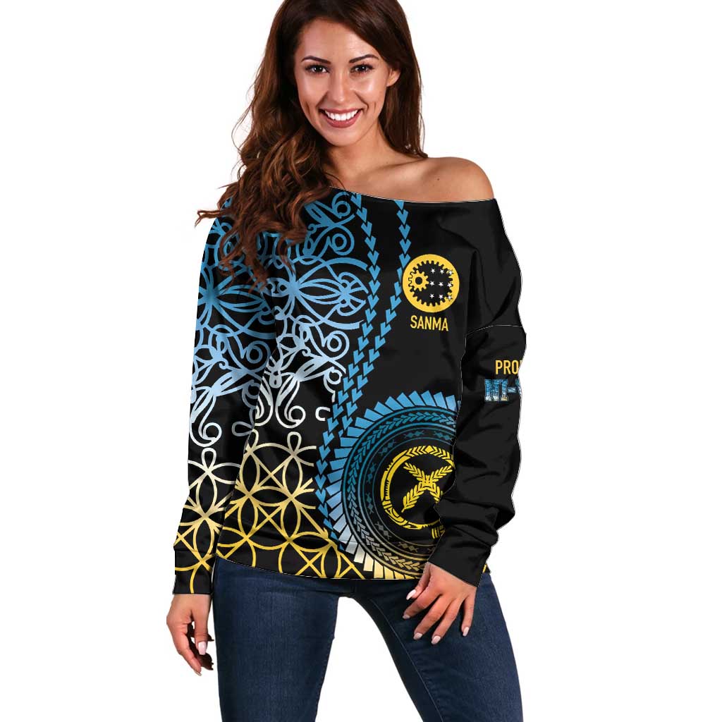 Proudly Ni-Van Sandroing Inspired Off Shoulder Sweater Sanma Classic Style