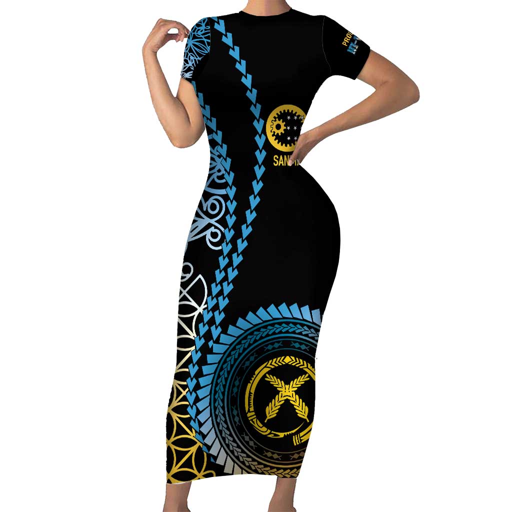 Proudly Ni-Van Sandroing Inspired Short Sleeve Bodycon Dress Sanma Classic Style
