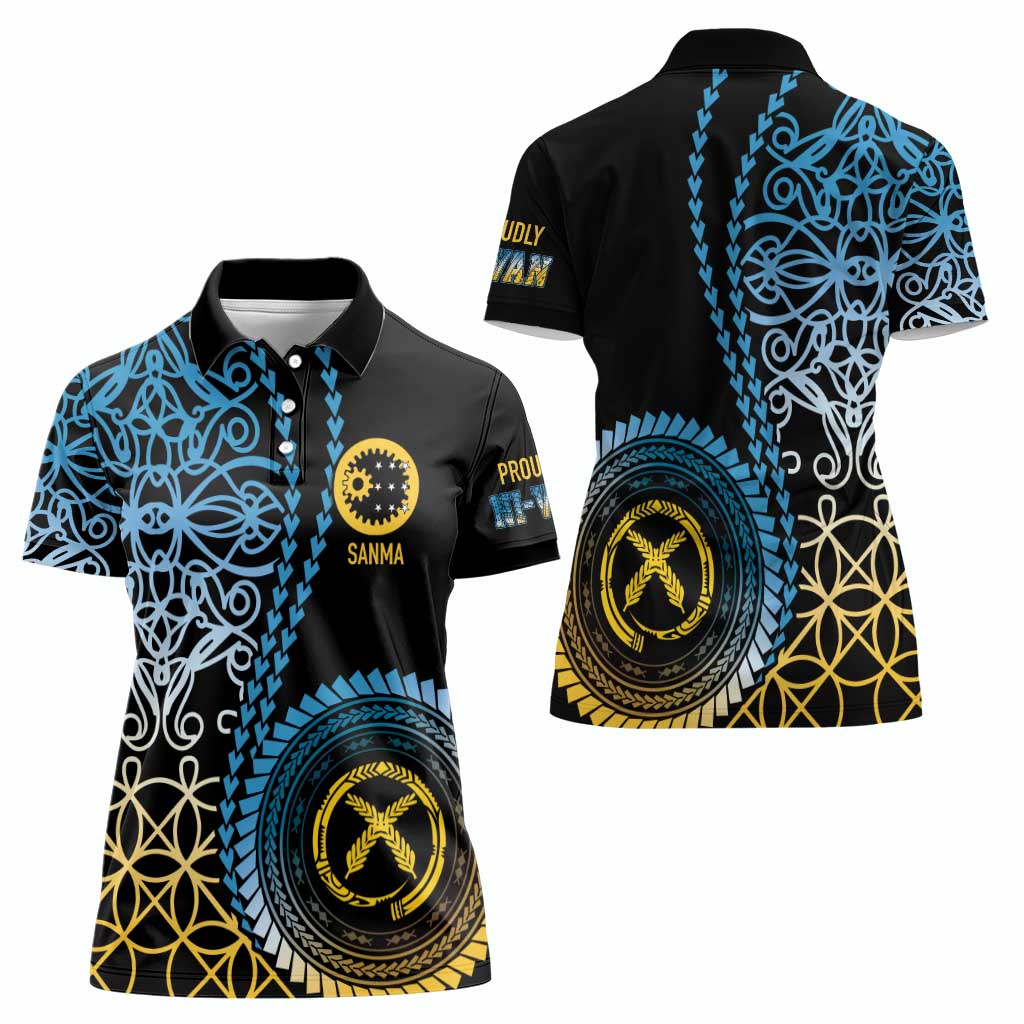 Proudly Ni-Van Sandroing Inspired Women Polo Shirt Sanma Classic Style LT7 - Polynesian Pride