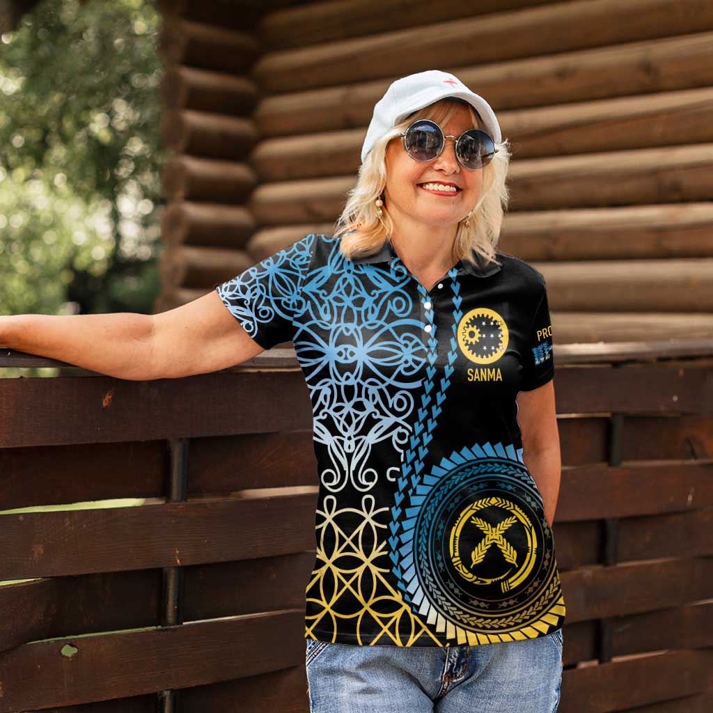 Proudly Ni-Van Sandroing Inspired Women Polo Shirt Sanma Classic Style LT7 - Polynesian Pride