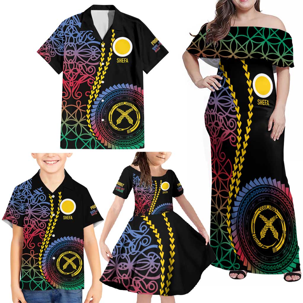 Proudly Ni-Van Sandroing Inspired Family Matching Off Shoulder Maxi Dress and Hawaiian Shirt Shefa Classic Style