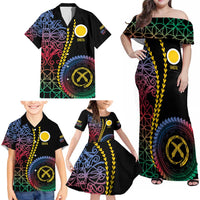 Proudly Ni-Van Sandroing Inspired Family Matching Off Shoulder Maxi Dress and Hawaiian Shirt Shefa Classic Style