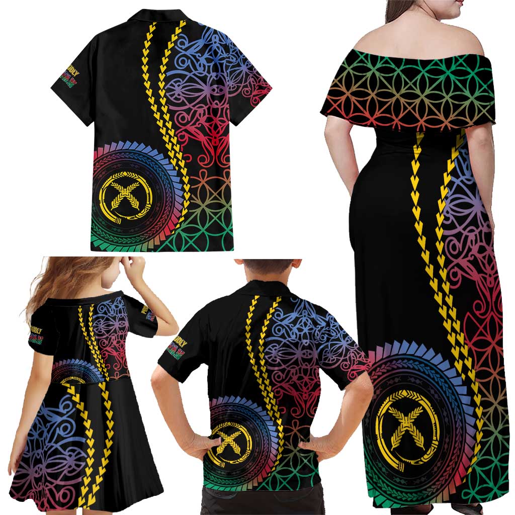 Proudly Ni-Van Sandroing Inspired Family Matching Off Shoulder Maxi Dress and Hawaiian Shirt Shefa Classic Style