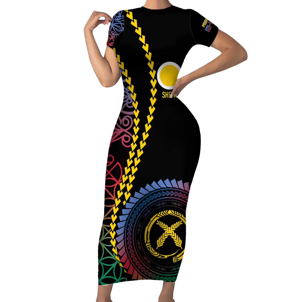 Proudly Ni-Van Sandroing Inspired Family Matching Short Sleeve Bodycon Dress and Hawaiian Shirt Shefa Classic Style