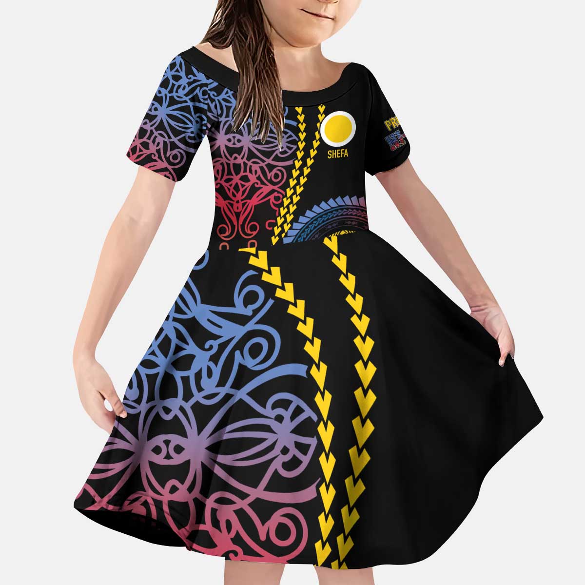 Proudly Ni-Van Sandroing Inspired Kid Short Sleeve Dress Shefa Classic Style