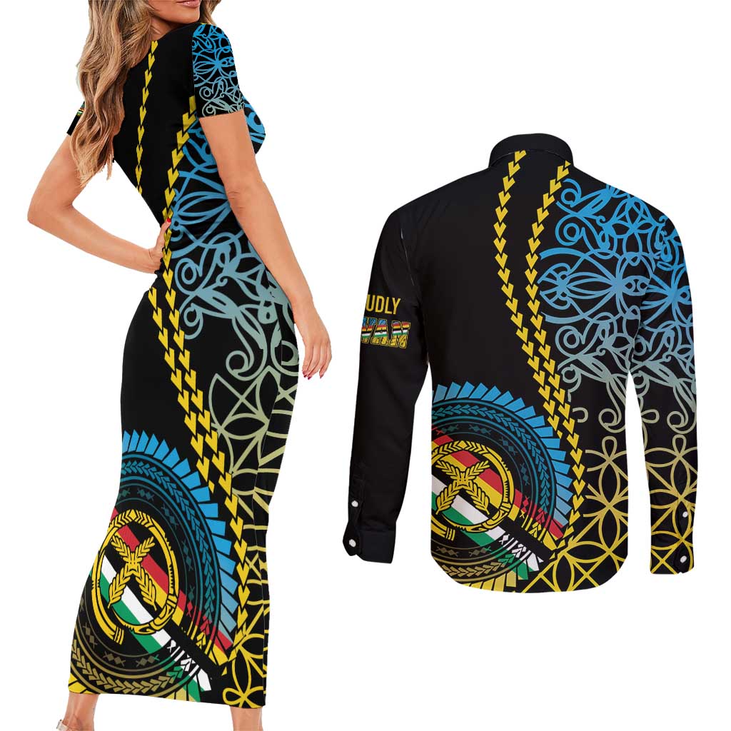Proudly Ni-Van Sandroing Inspired Couples Matching Short Sleeve Bodycon Dress and Long Sleeve Button Shirt Torba Classic Style
