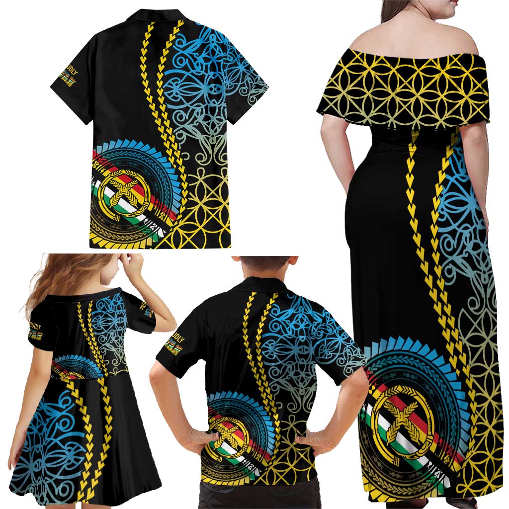 Proudly Ni-Van Sandroing Inspired Family Matching Off Shoulder Maxi Dress and Hawaiian Shirt Torba Classic Style