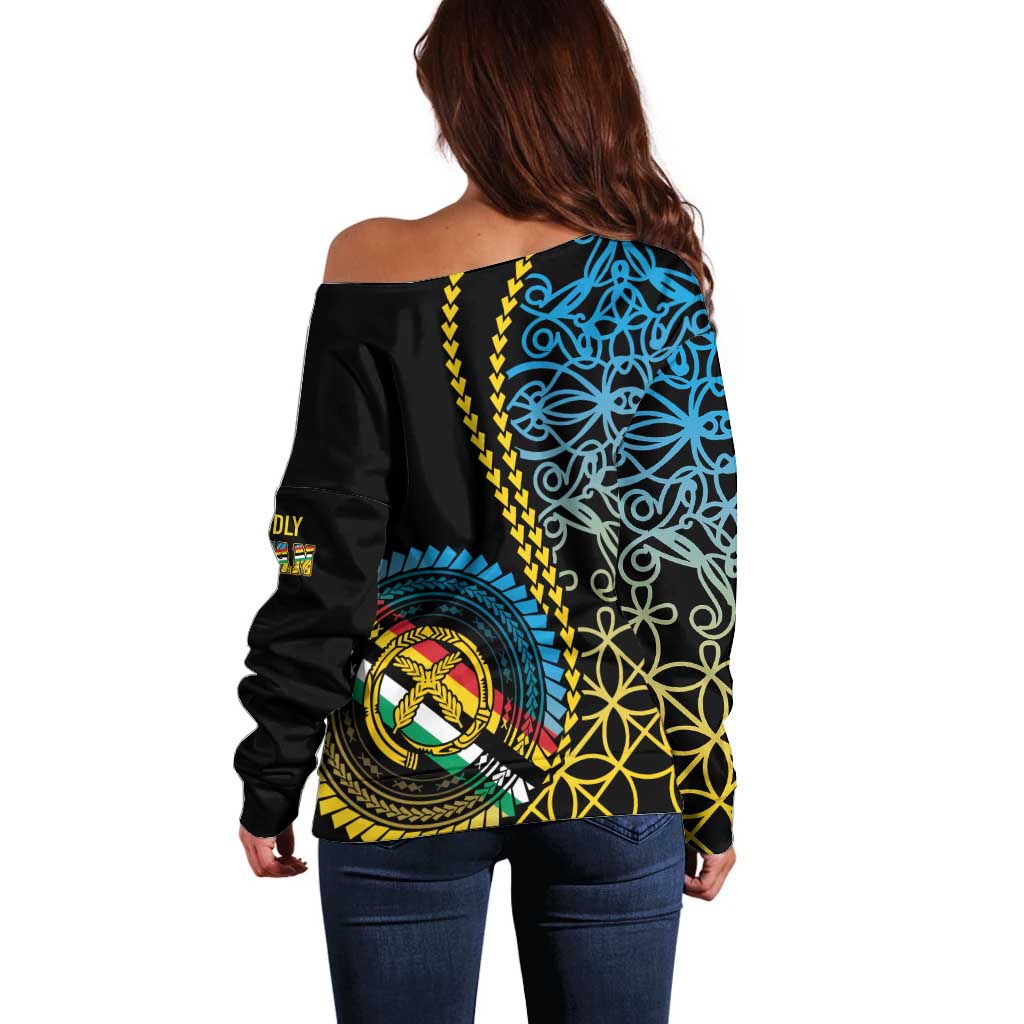 Proudly Ni-Van Sandroing Inspired Off Shoulder Sweater Torba Classic Style