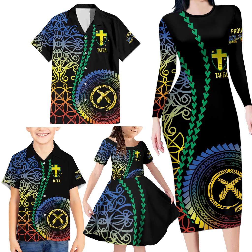 Proudly Ni-Van Sandroing Inspired Family Matching Long Sleeve Bodycon Dress and Hawaiian Shirt Tafea Classic Style