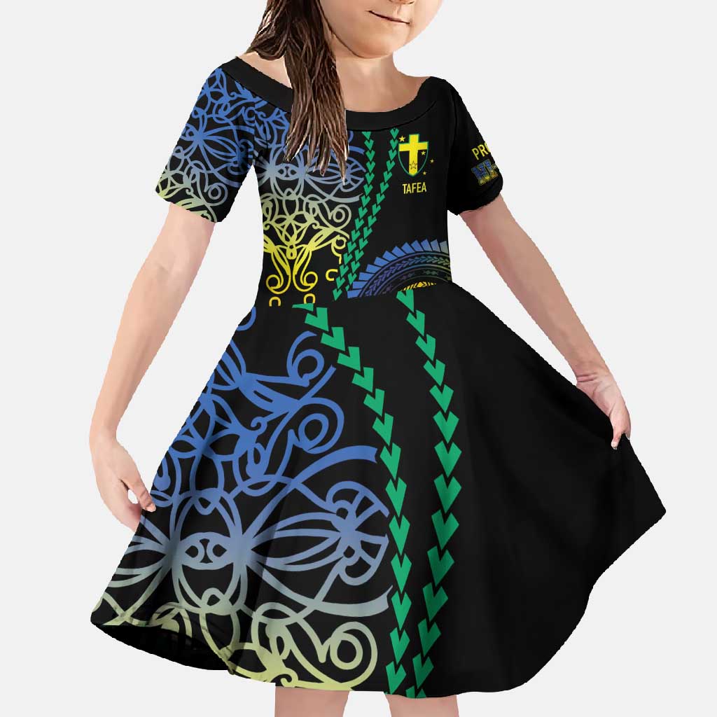 Proudly Ni-Van Sandroing Inspired Family Matching Mermaid Dress and Hawaiian Shirt Tafea Classic Style LT7 Daughter's Dress Colorful - Polynesian Pride