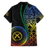 Proudly Ni-Van Sandroing Inspired Family Matching Off The Shoulder Long Sleeve Dress and Hawaiian Shirt Tafea Classic Style LT7 - Polynesian Pride