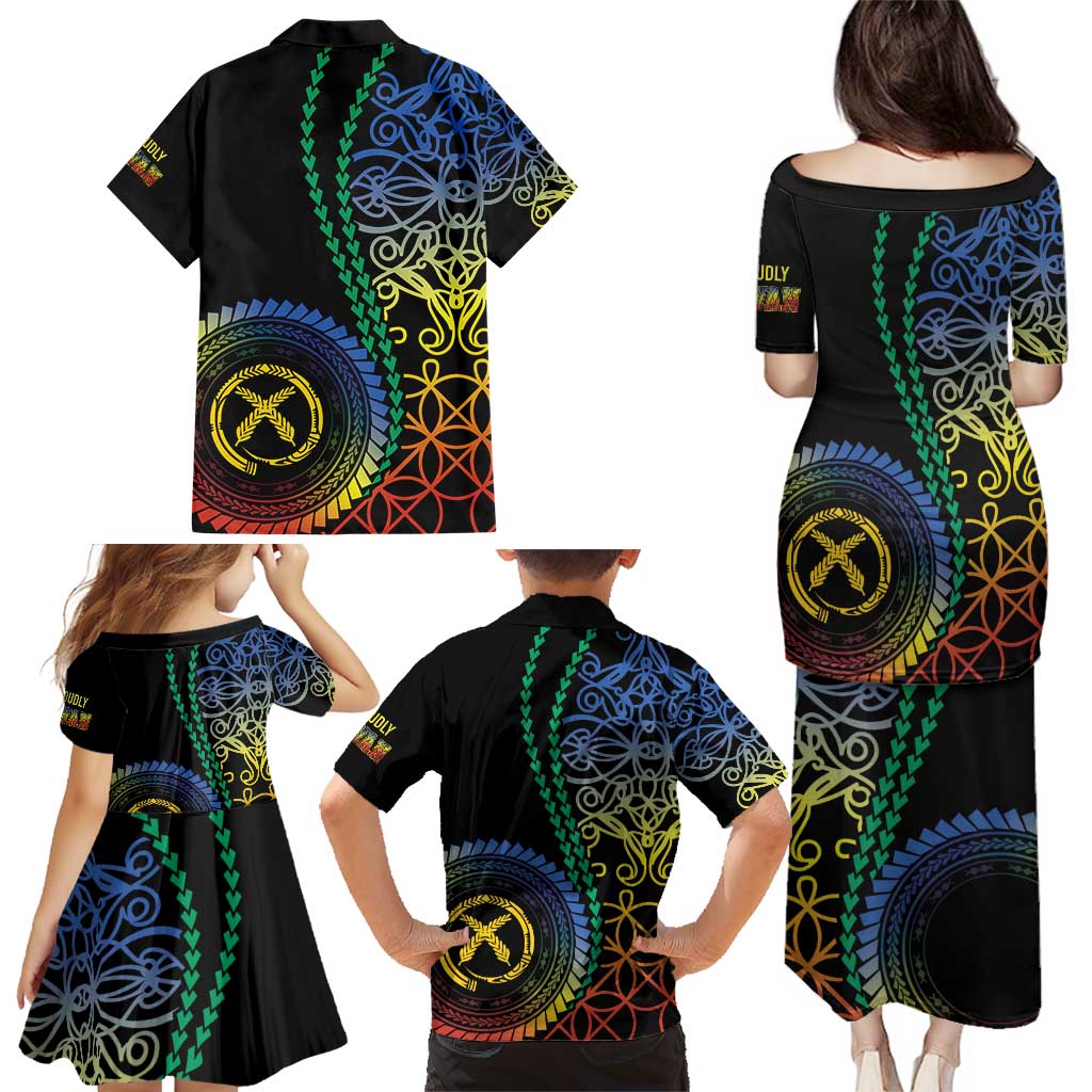 Proudly Ni-Van Sandroing Inspired Family Matching Puletasi and Hawaiian Shirt Tafea Classic Style