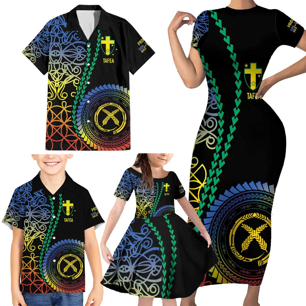 Proudly Ni-Van Sandroing Inspired Family Matching Short Sleeve Bodycon Dress and Hawaiian Shirt Tafea Classic Style LT7 - Polynesian Pride