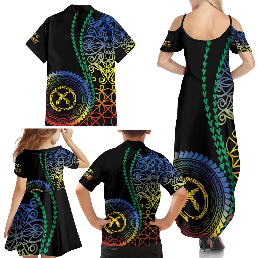 Proudly Ni-Van Sandroing Inspired Family Matching Summer Maxi Dress and Hawaiian Shirt Tafea Classic Style