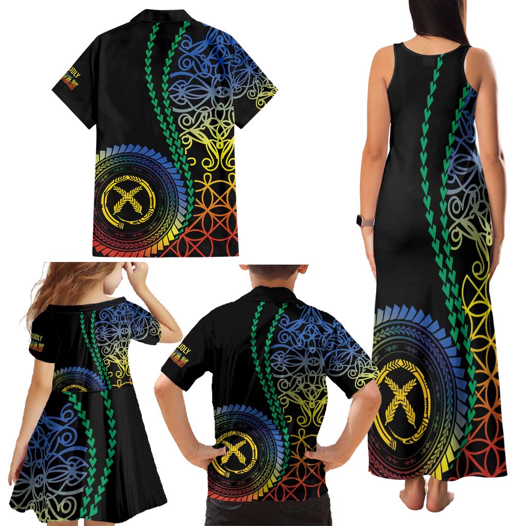 Proudly Ni-Van Sandroing Inspired Family Matching Tank Maxi Dress and Hawaiian Shirt Tafea Classic Style