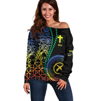 Proudly Ni-Van Sandroing Inspired Off Shoulder Sweater Tafea Classic Style
