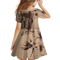 Bula Fiji Family Matching Mermaid Dress and Hawaiian Shirt Shark Tail Beige Masi Tapa LT7 - Polynesian Pride