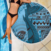 Bula Fiji Beach Blanket Shark Tail Turquoise Masi Tapa