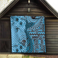 Bula Fiji Quilt Shark Tail Turquoise Masi Tapa