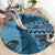 Bula Fiji Round Carpet Shark Tail Turquoise Masi Tapa