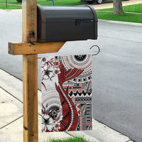 Bula Fiji Garden Flag Shark Tail White Masi Tapa