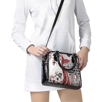 Bula Fiji Shoulder Handbag Shark Tail White Masi Tapa