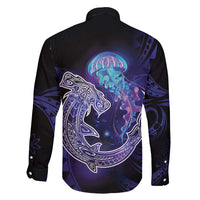 Polynesian Aumakua Family Matching Off Shoulder Maxi Dress and Hawaiian Shirt Jellyfish with Shark - Polynesian Pride