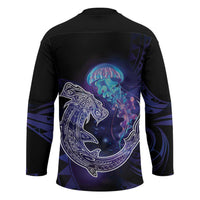 Polynesian Aumakua Hockey Jersey Jellyfish with Shark - Polynesian Pride