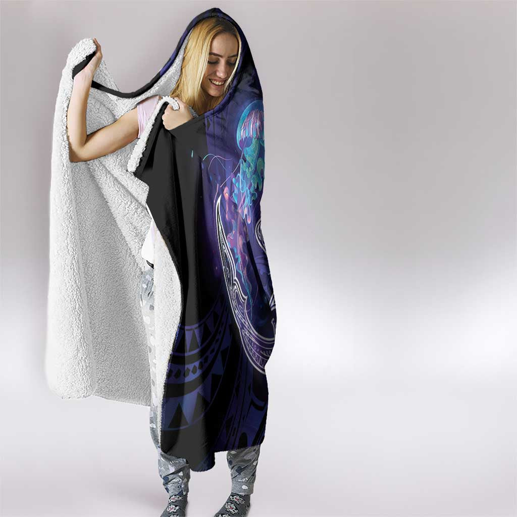 Polynesian Aumakua Hooded Blanket Jellyfish with Shark - Polynesian Pride