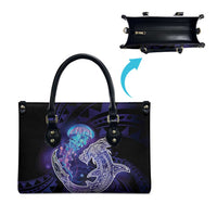 Polynesian Aumakua Leather Bag Jellyfish with Shark - Polynesian Pride