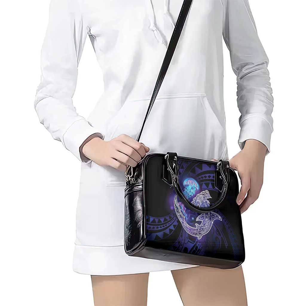 Polynesian Aumakua Shoulder Handbag Jellyfish with Shark - Polynesian Pride