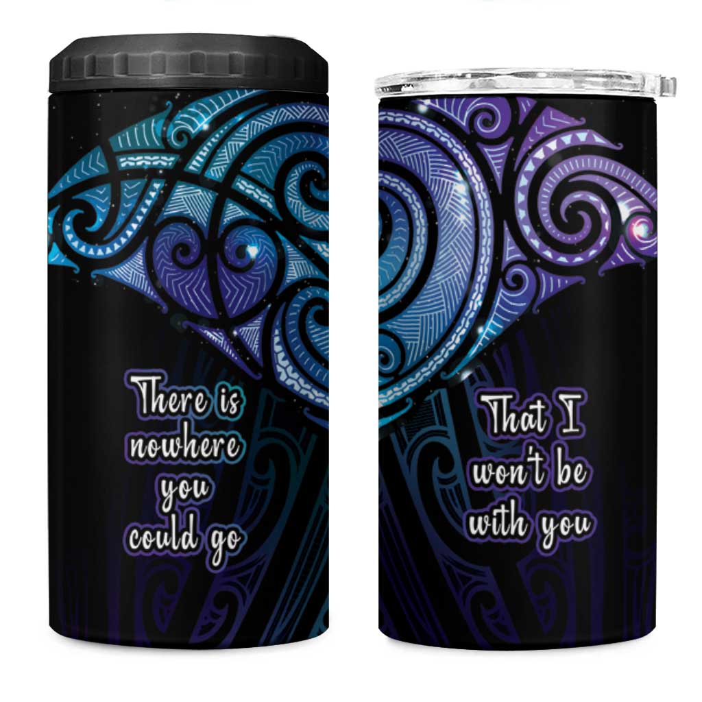 Aotearoa Maori Te Whai Rahi 4 in 1 Can Cooler Tumbler Tala - Nowhere You Could Go That I Won't Be With You LT7 One Size: 16 oz Teal Purple - Polynesian Pride