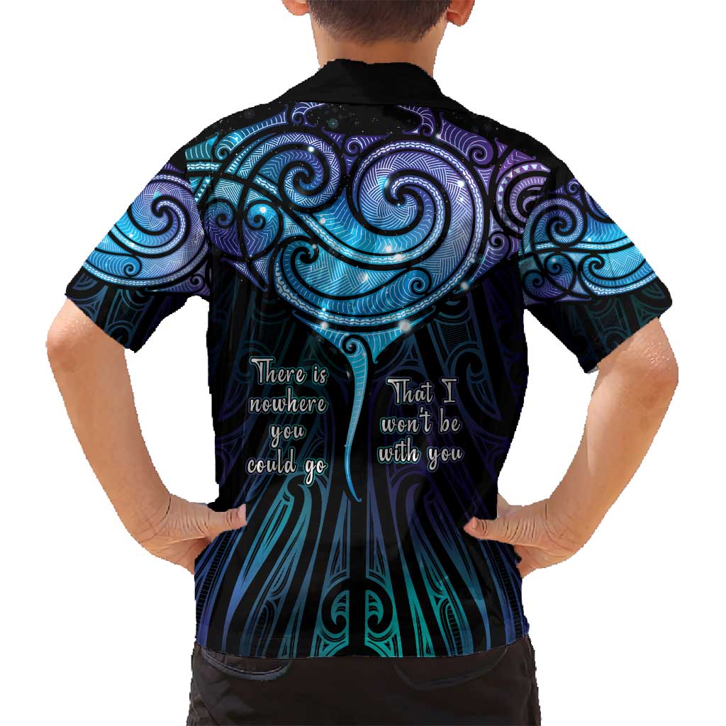 Aotearoa Maori Te Whai Rahi Family Matching Long Sleeve Bodycon Dress and Hawaiian Shirt Tala - Nowhere You Could Go That I Won't Be With You LT7 - Polynesian Pride