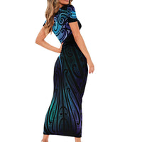 Aotearoa Maori Te Whai Rahi Family Matching Short Sleeve Bodycon Dress and Hawaiian Shirt Tala - Nowhere You Could Go That I Won't Be With You LT7 - Polynesian Pride