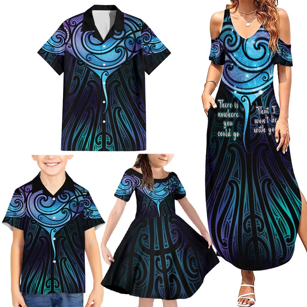 Aotearoa Maori Te Whai Rahi Family Matching Summer Maxi Dress and Hawaiian Shirt Tala - Nowhere You Could Go That I Won't Be With You LT7 - Polynesian Pride