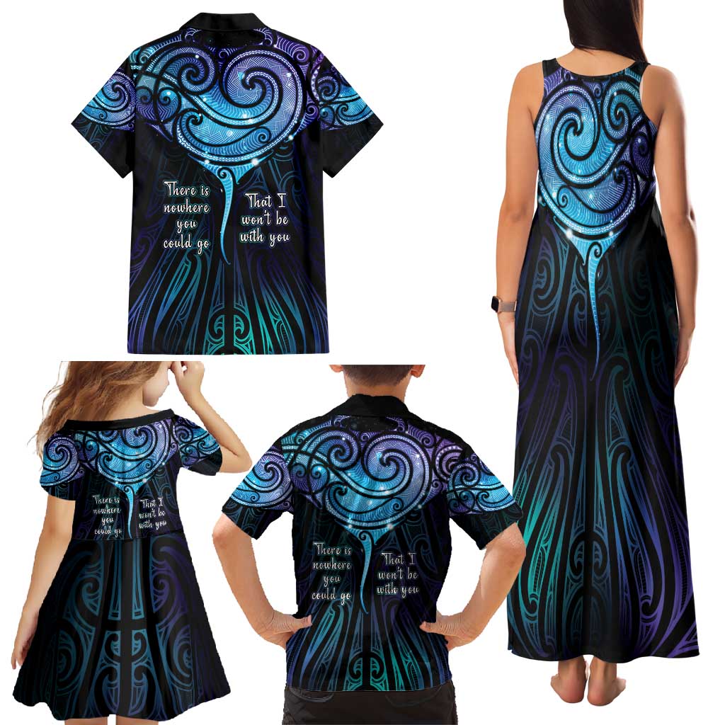 Aotearoa Maori Te Whai Rahi Family Matching Tank Maxi Dress and Hawaiian Shirt Tala - Nowhere You Could Go That I Won't Be With You LT7 - Polynesian Pride