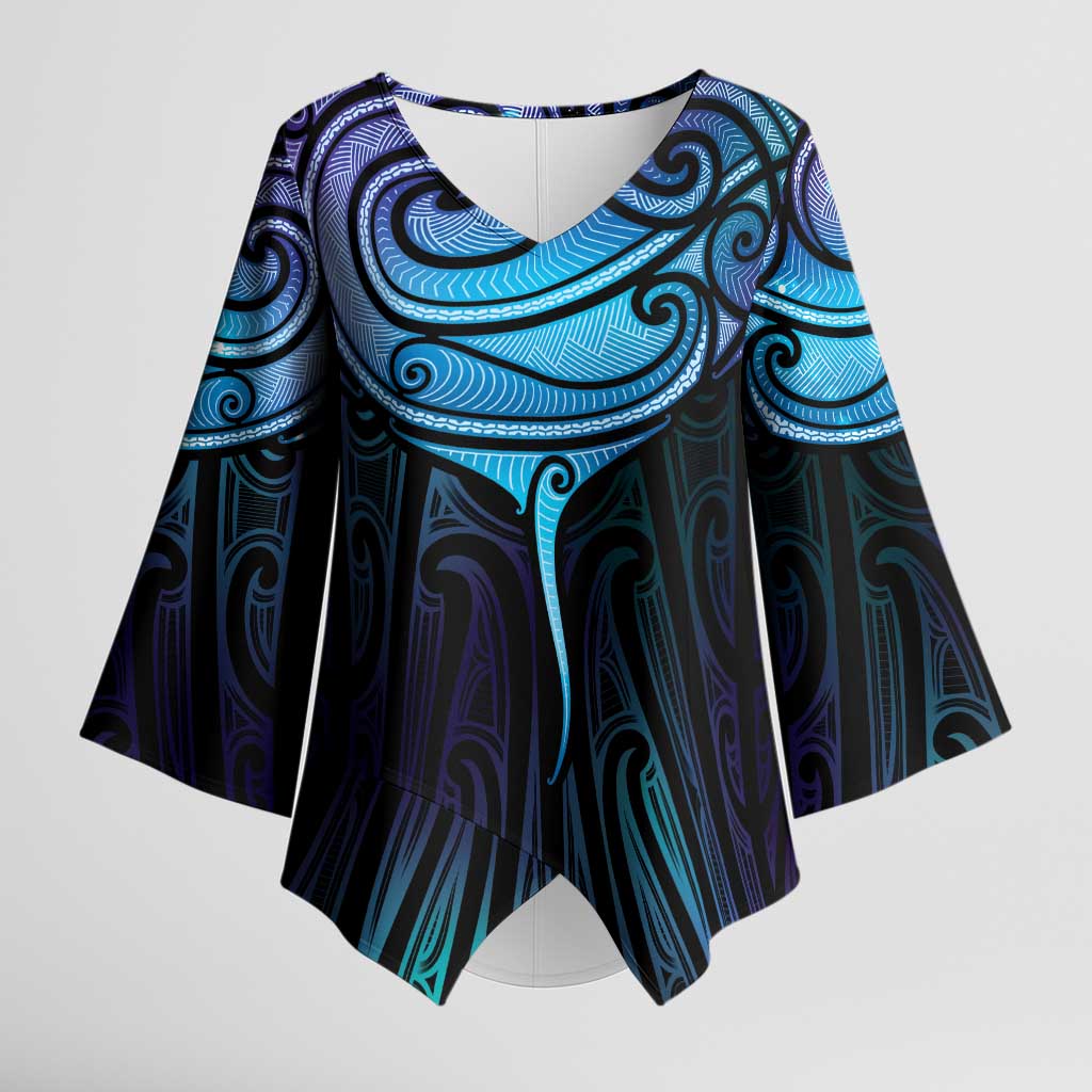 Aotearoa Maori Te Whai Rahi Kimono Sleeve Blouse Tala - Nowhere You Could Go That I Won't Be With You - Polynesian Pride