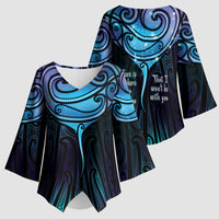 Aotearoa Maori Te Whai Rahi Kimono Sleeve Blouse Tala - Nowhere You Could Go That I Won't Be With You - Polynesian Pride